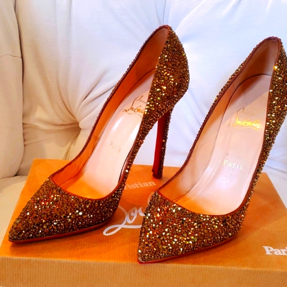 Gold Christian Louboutin Heels